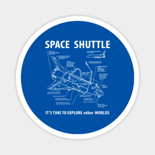 Space Shuttle Retro Graphic Schematic Layout Magnet